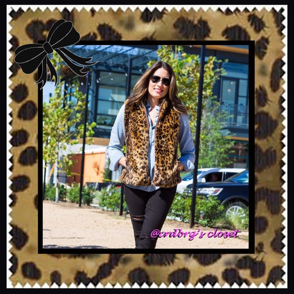 NWT, J.Crew Leopard Faux-Fur Vest - Picture 5 of 7